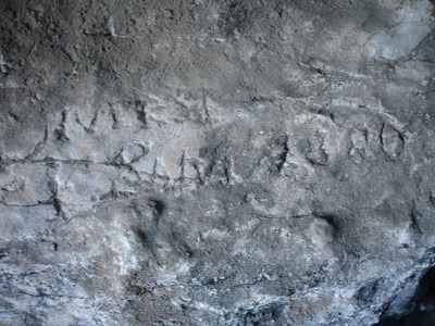 Diversi and Salvi 1880 carved into the cave wall
