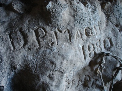 D.P. MAGRI 1880 BARGA carved into the cave wall