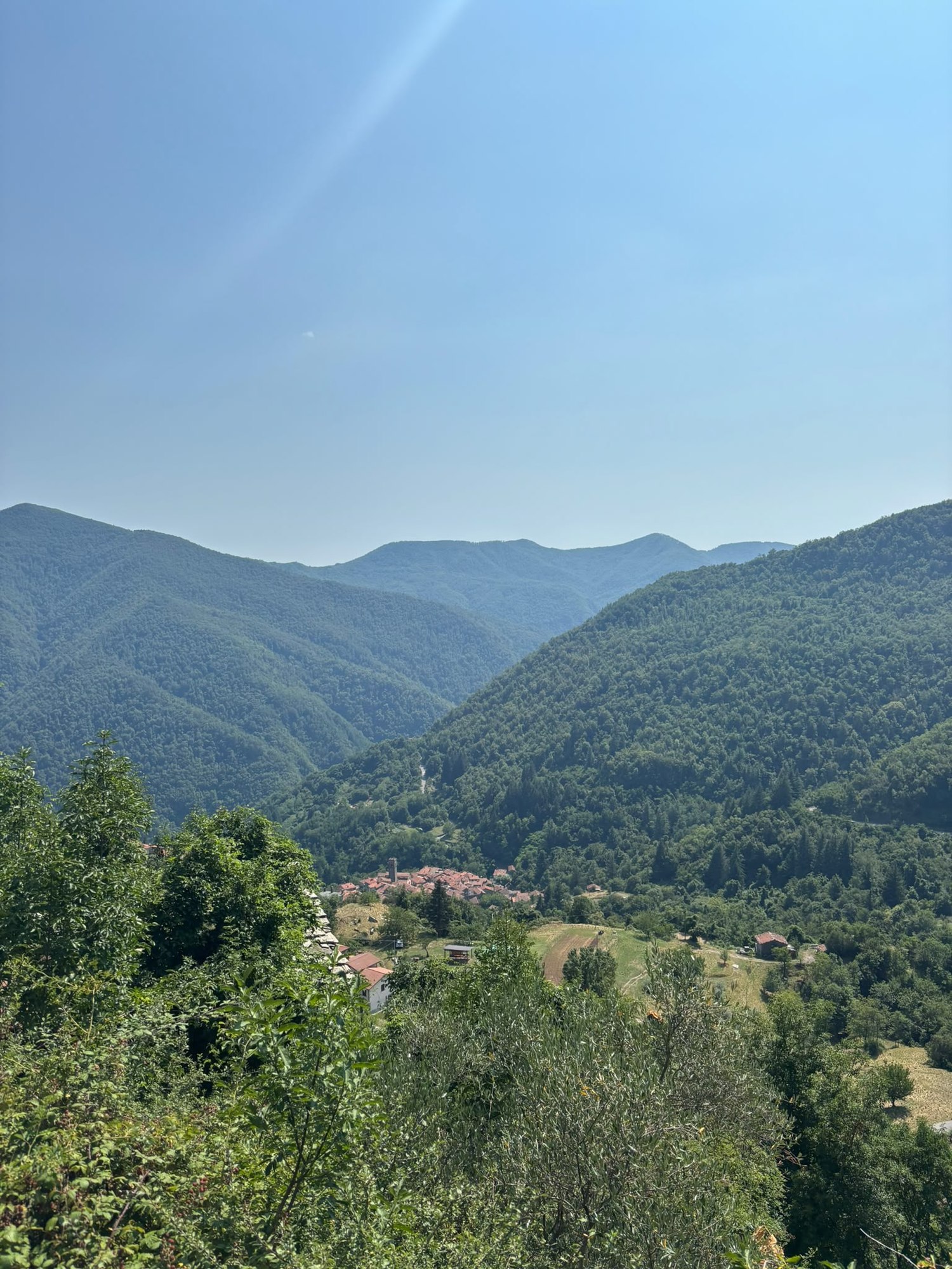 Vallico Sotto among the surrounding mountains